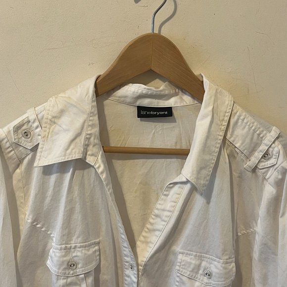 LANE BRYANT | Women's Button Down Shirt White - Picture 3 of 9